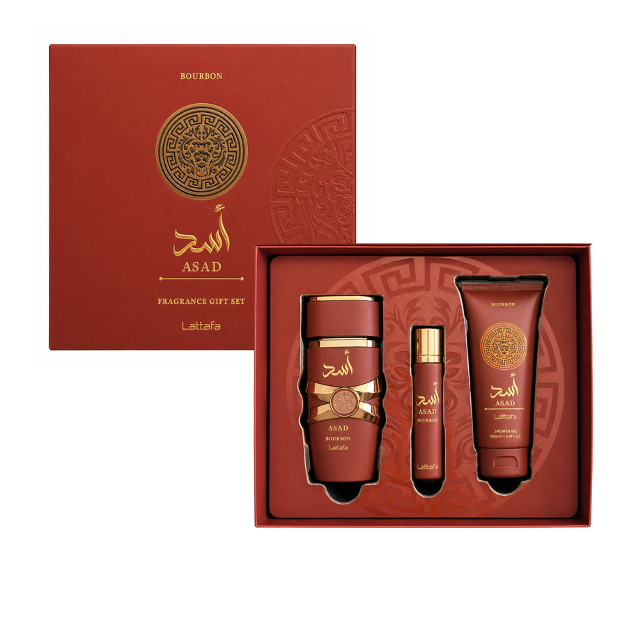 Set Lattafa Asad Bourbon 3 Piezas